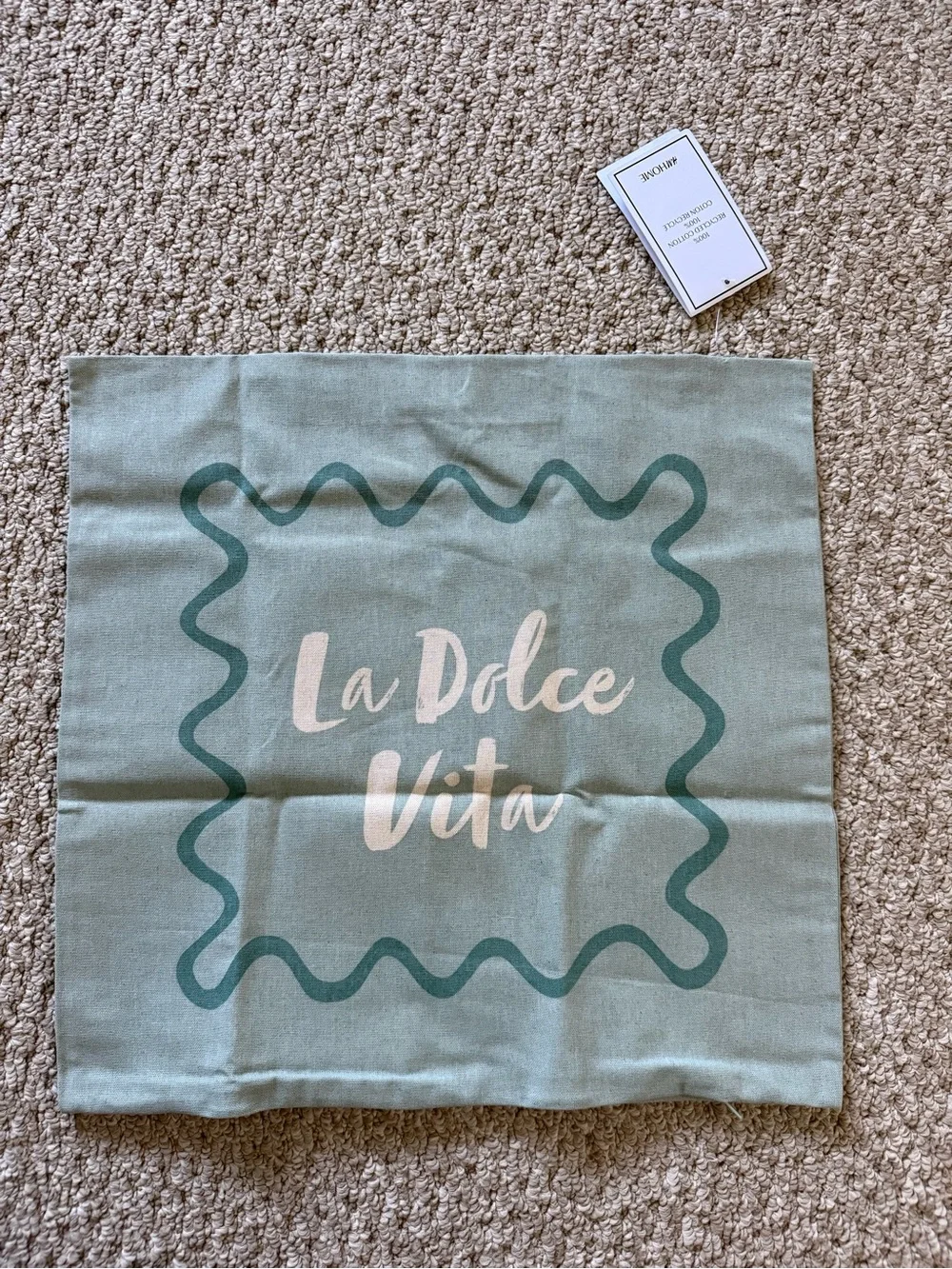 H&M Sage Green 'La Dolce Vita' Decorative Pillow Cover
